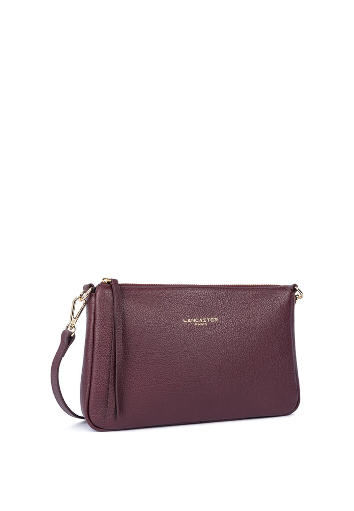 Lancaster Pochette Zippé Dune Bordeaux foncé — vue de cote
