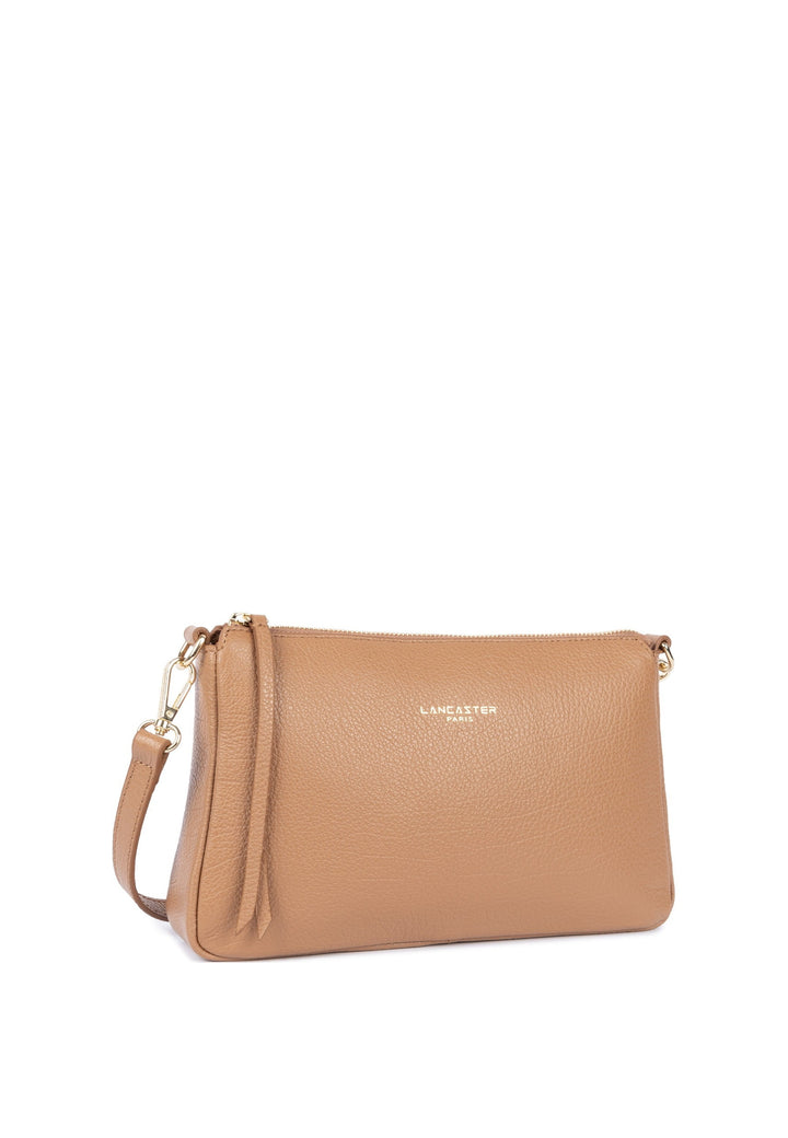 Lancaster Pochette Zippé Dune Camel — vue de cote