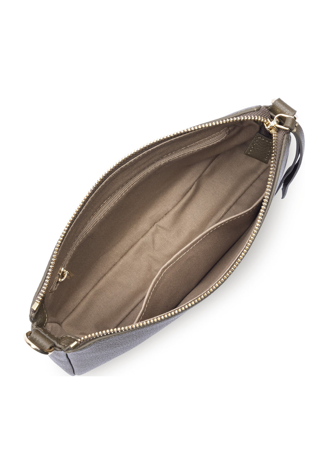 Lancaster Pochette Zippé Dune Kaki — vue interieure