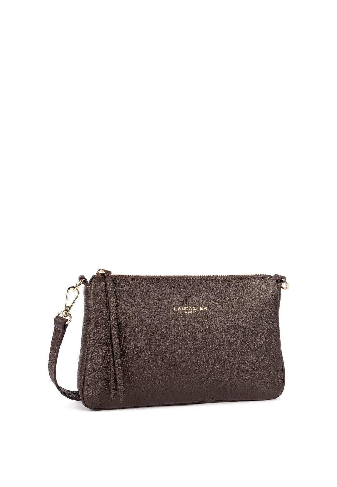 Lancaster Pochette Zippé Dune Marron Foncé — vue de cote