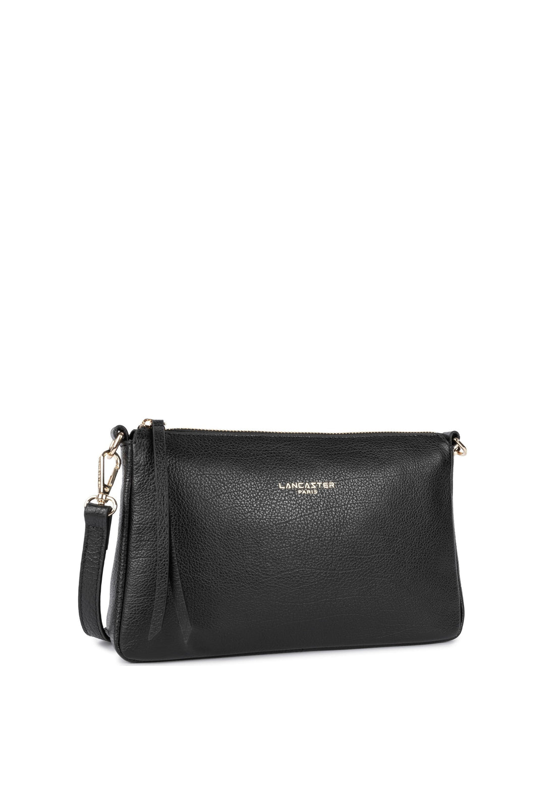 Lancaster Pochette Zippé Dune Noir — vue de cote