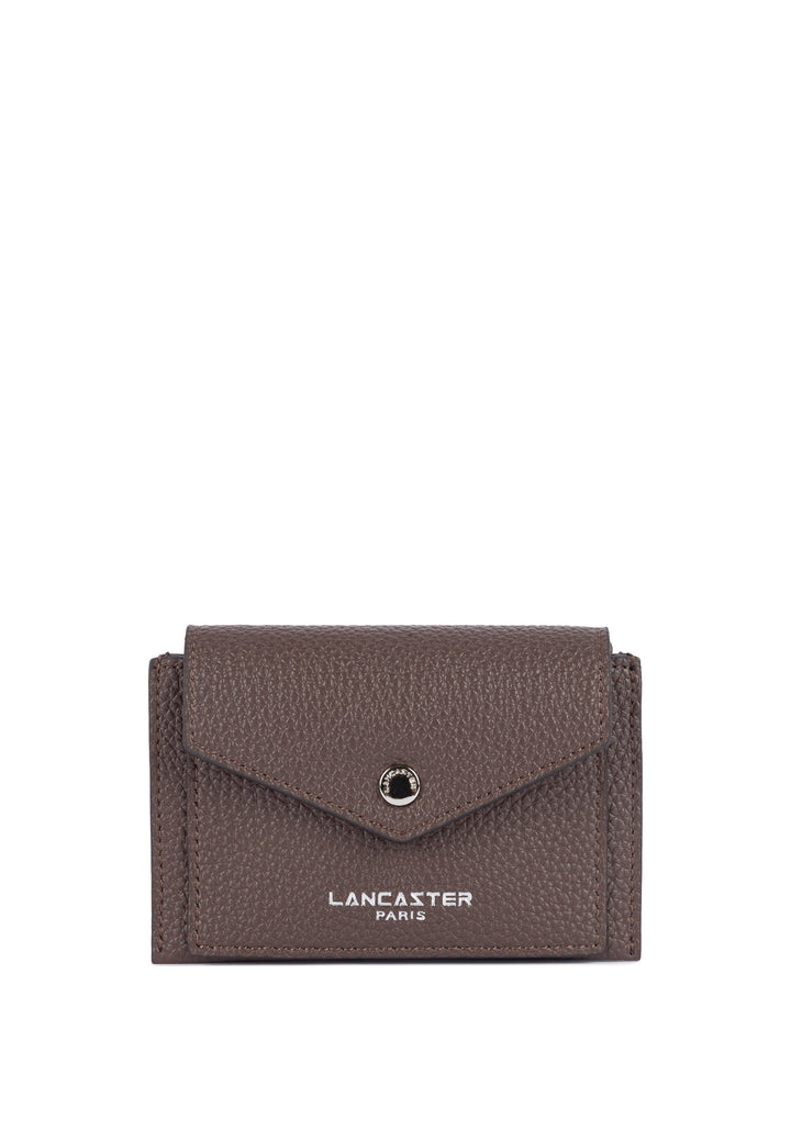 Lancaster Porte-cartes A rabat avec pression Maya Double KBA Marron, vue de face