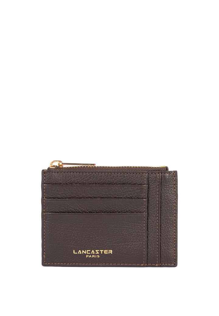 Lancaster Porte-cartes Zippé Dune Marron Foncé — vue de face