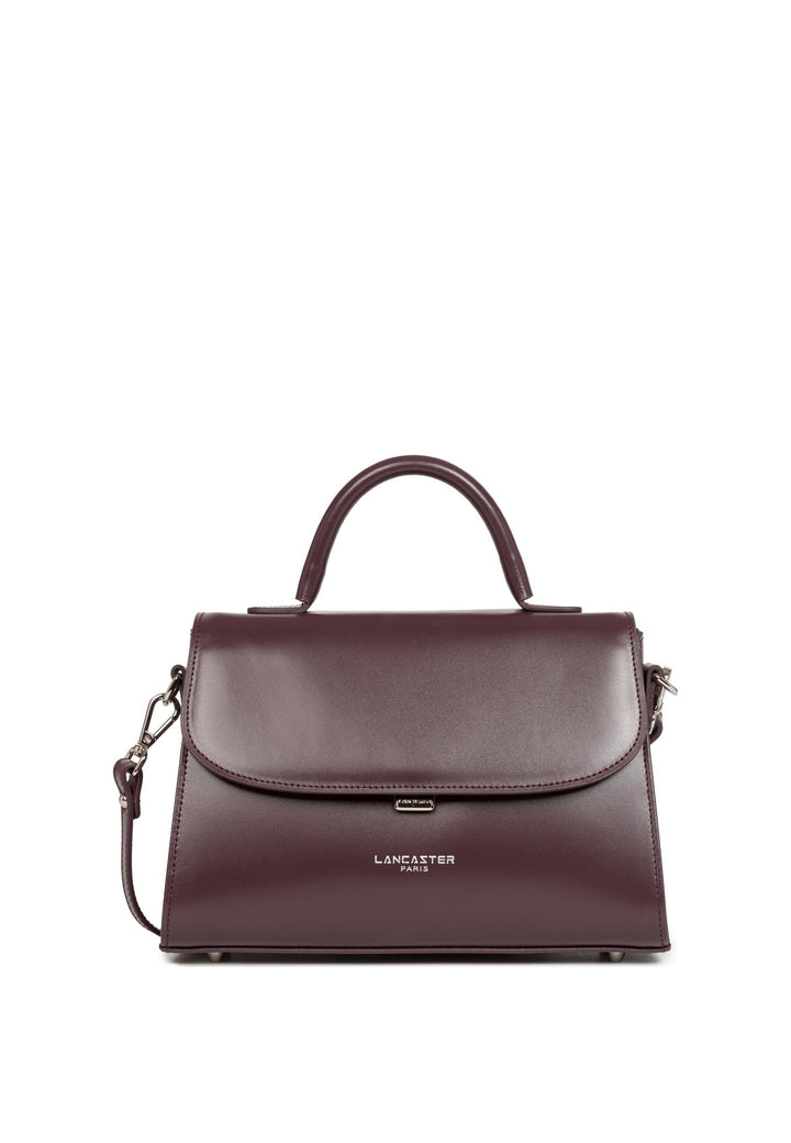 Lancaster Sac à main A rabat avec fermoir M Suave Even Bordeaux foncé — vue de face