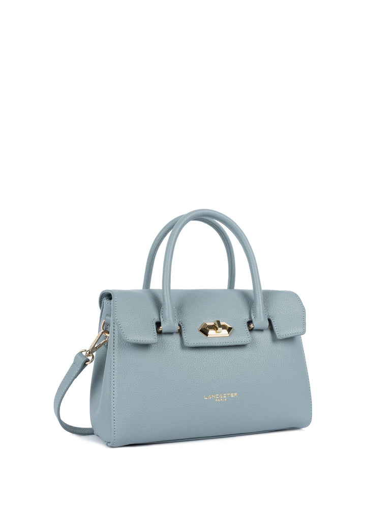 Lancaster Sac à main A rabat avec fermoir S Milano Cosmos Bleu gris — vue de cote