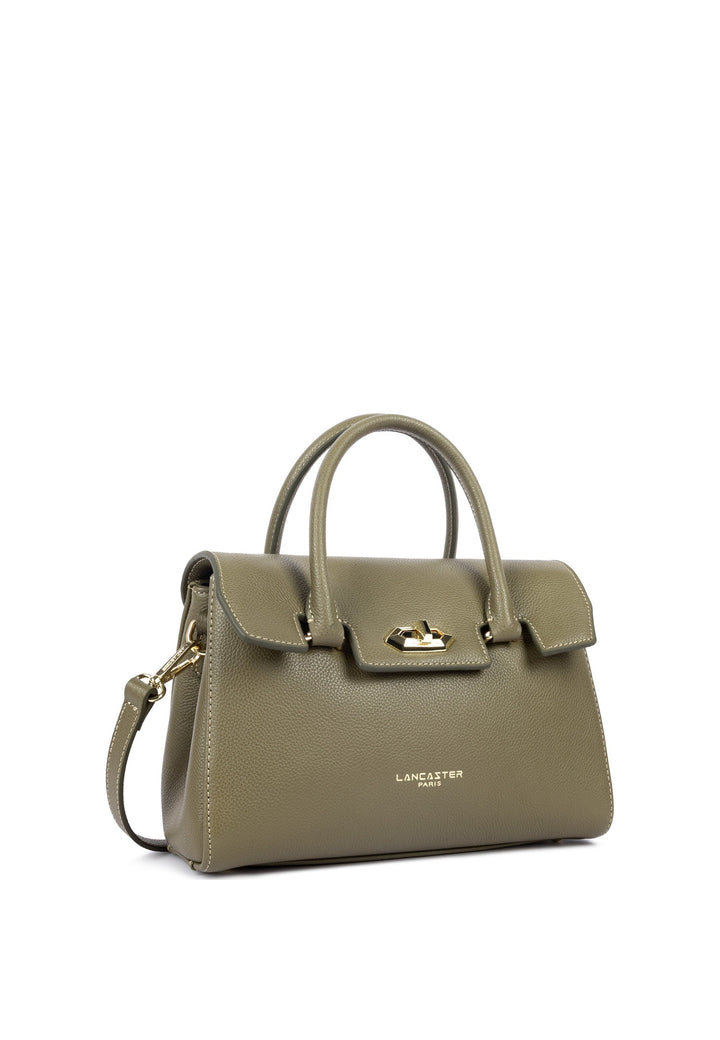 Lancaster Sac à main A rabat avec fermoir S Milano Cosmos Kaki — vue de cote