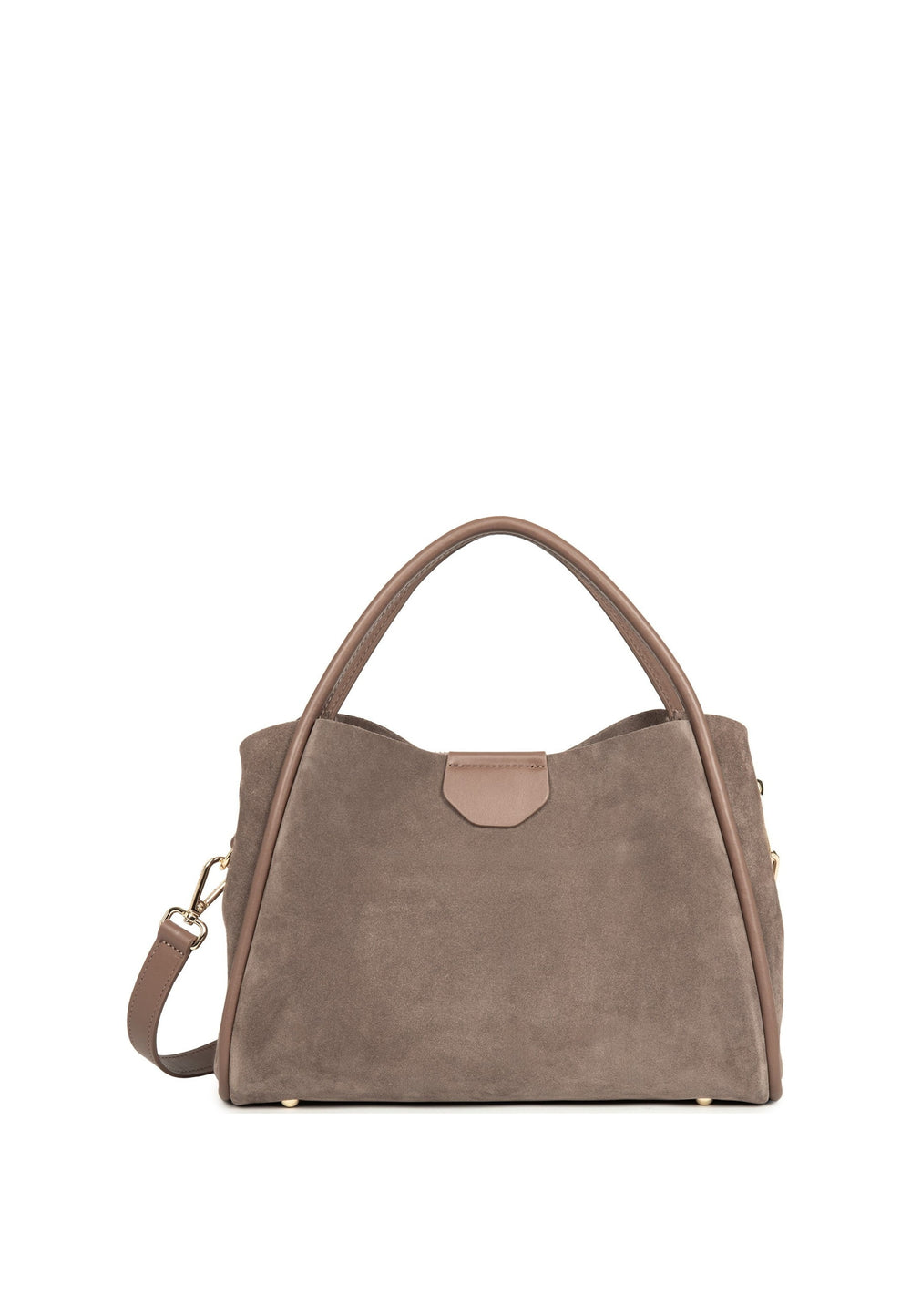 Lancaster Sac à main Aimantée M Suède Ida Taupe — vue de dos