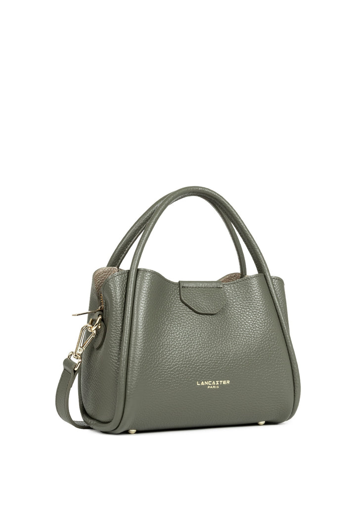 Lancaster Sac à main Aimantée S Ida Double Kaki fumé — vue de cote