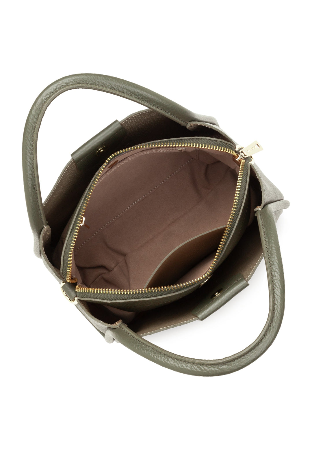 Lancaster Sac à main Aimantée S Ida Double Kaki fumé — vue interieure