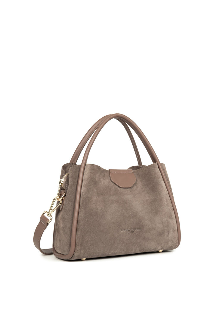Lancaster Sac à main Aimantée S Suède Ida Taupe — vue de cote