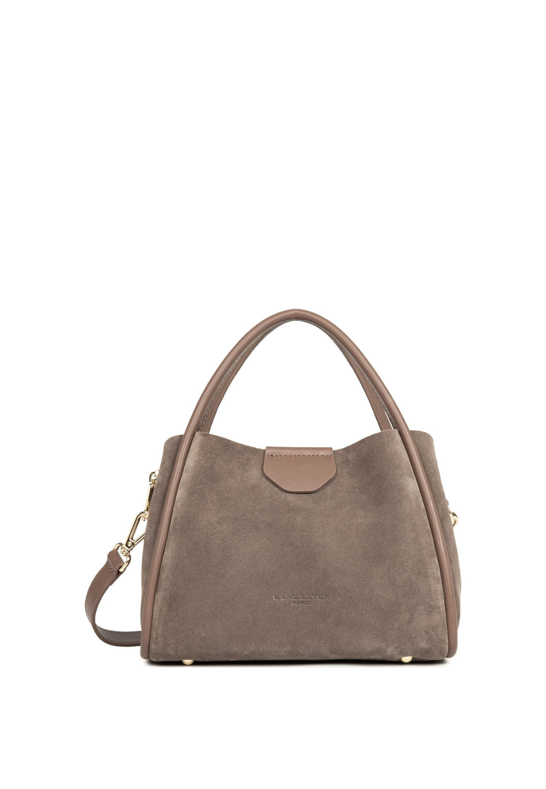 Lancaster Sac à main Aimantée S Suède Ida Taupe — vue de face