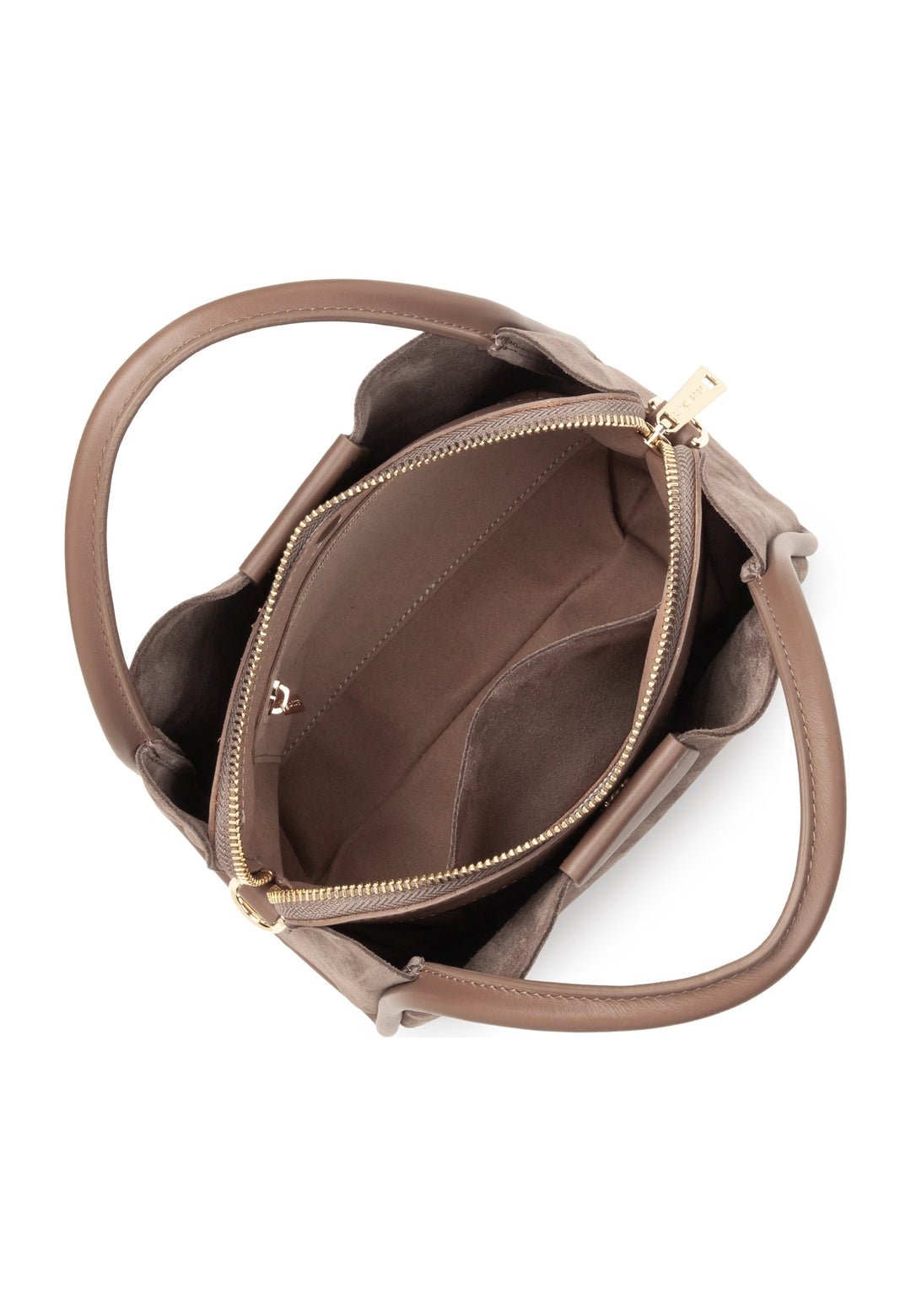 Lancaster Sac à main Aimantée S Suède Ida Taupe — vue interieure