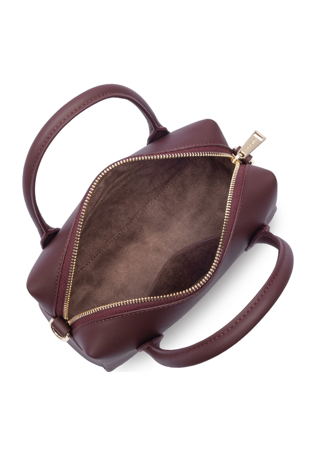 Lancaster Sac à main Zippé M Donna Cube Bordeaux foncé — vue interieure
