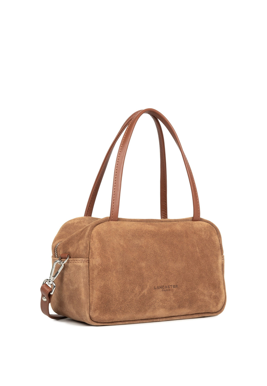 Lancaster Sac à main Zippé M Suède IT Camel — vue de cote