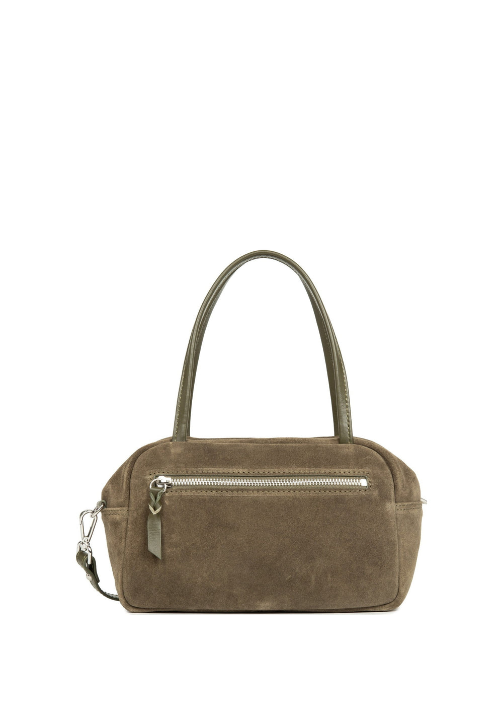 Lancaster Sac à main Zippé M Suède IT Kaki foncé — vue de dos