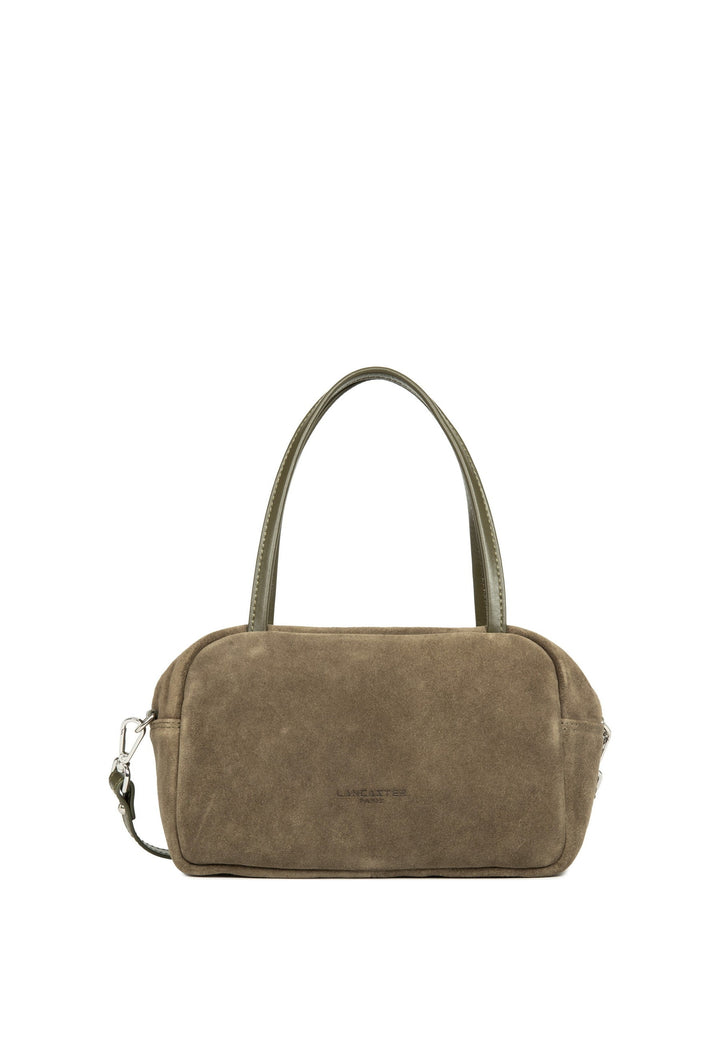 Lancaster Sac à main Zippé M Suède IT Kaki foncé — vue de face