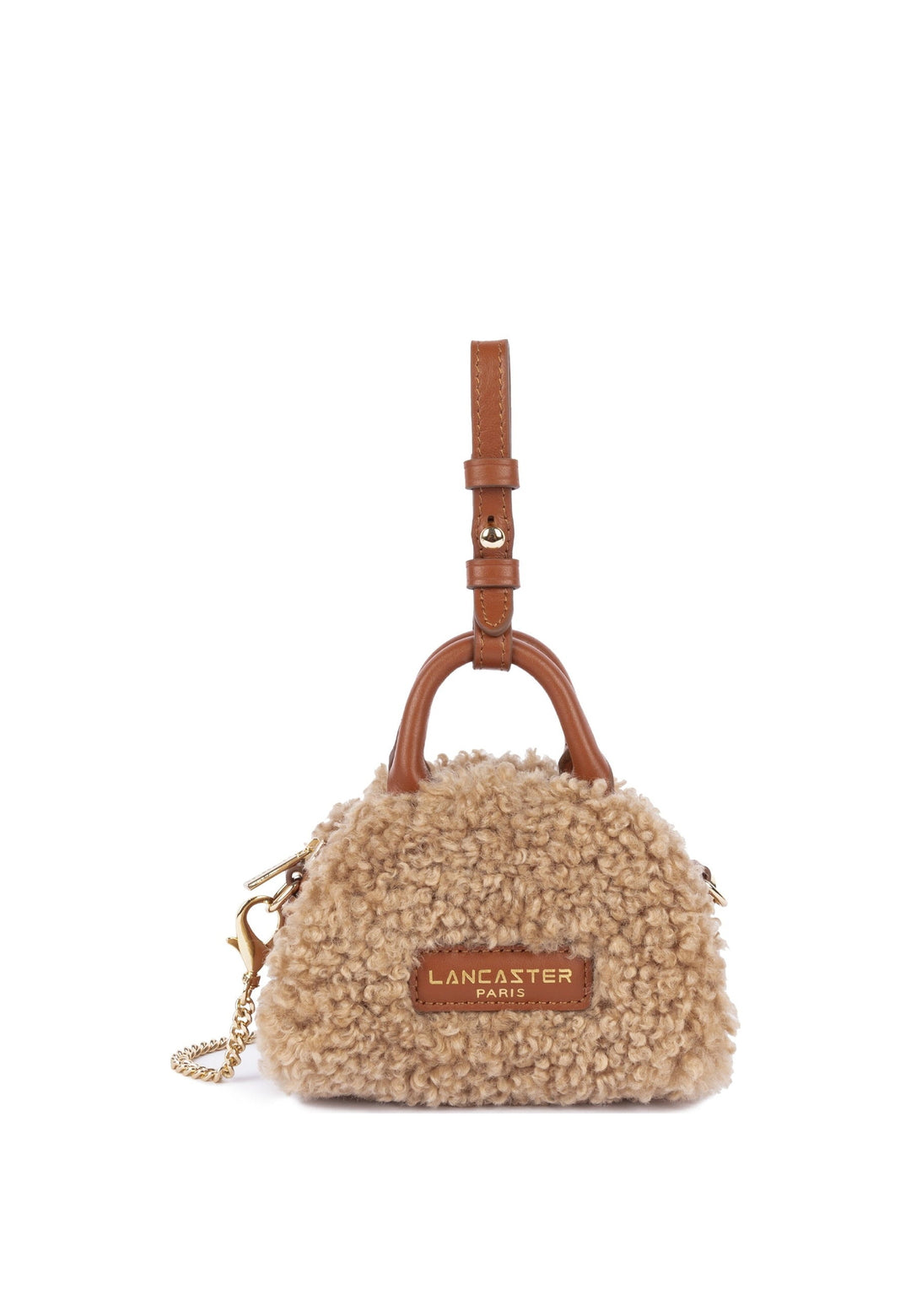 Lancaster Sac à main Zippé Nano Moumoute Cognac, vue de face