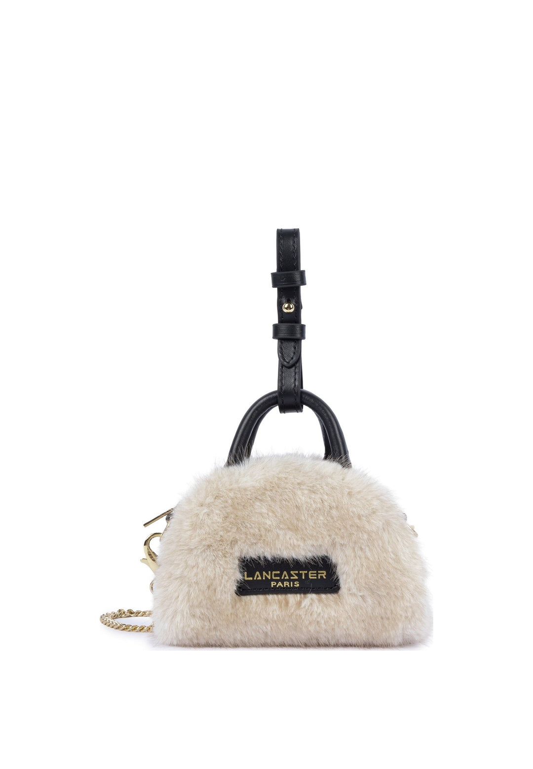 Lancaster Sac à main Zippé Nano Moumoute Ecru - Noir, vue de face