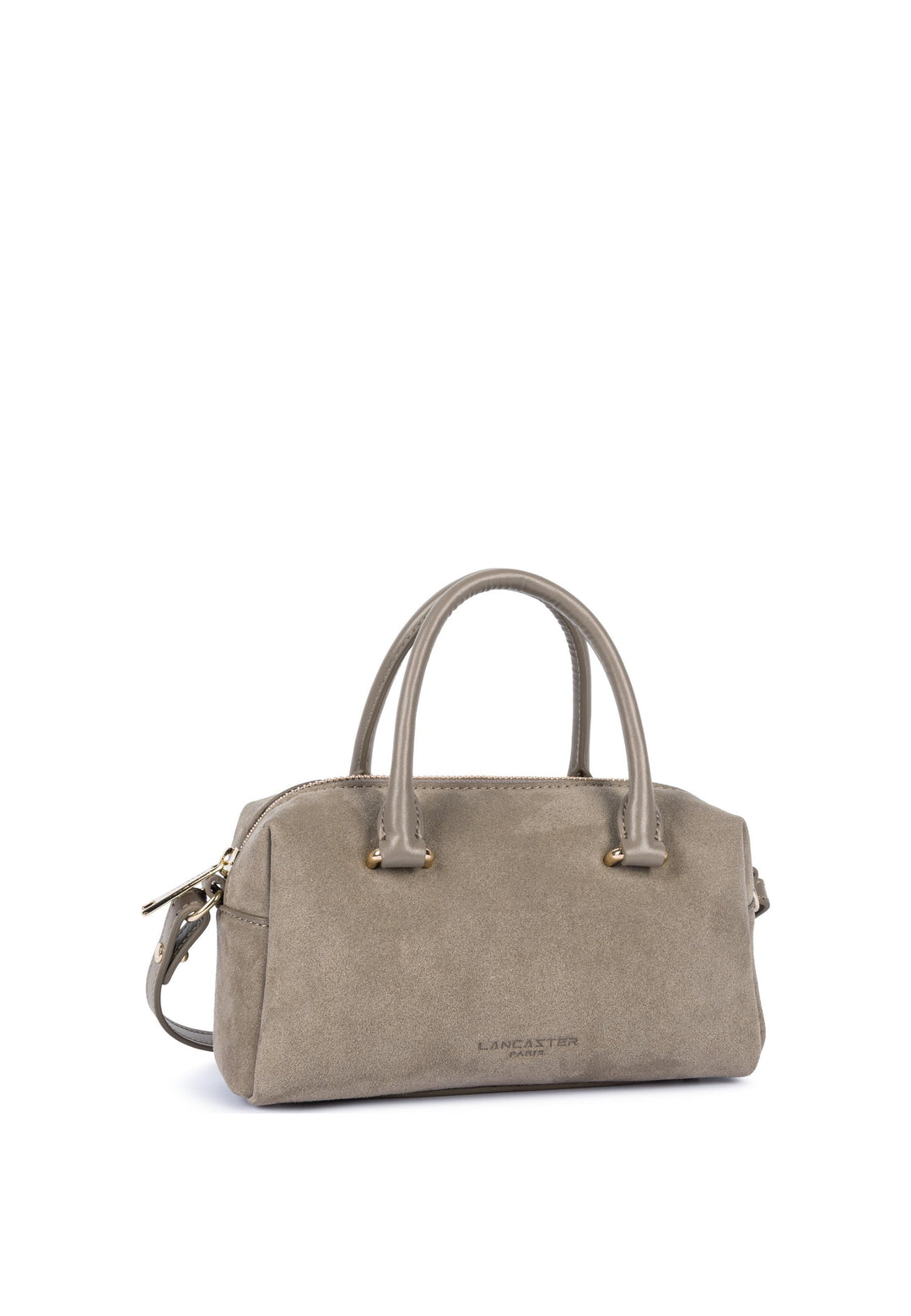 Lancaster Sac à main Zippé Suède Cube Galet — vue de cote