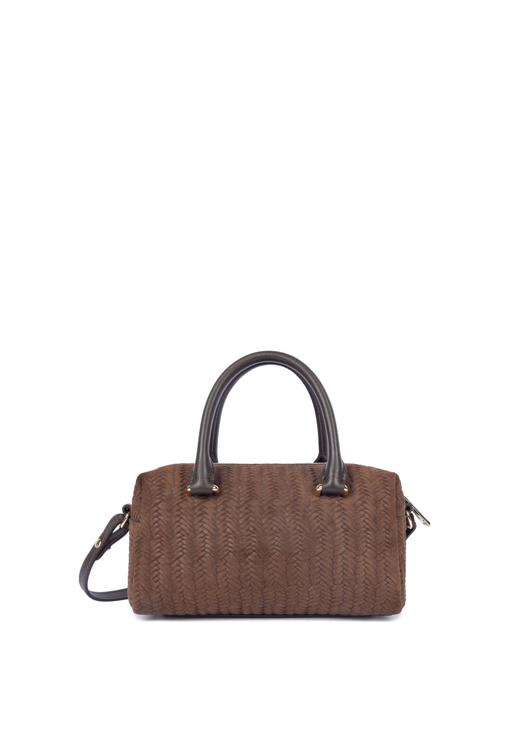 Lancaster Sac à main Zippé Tressé Cube Marron — vue de dos