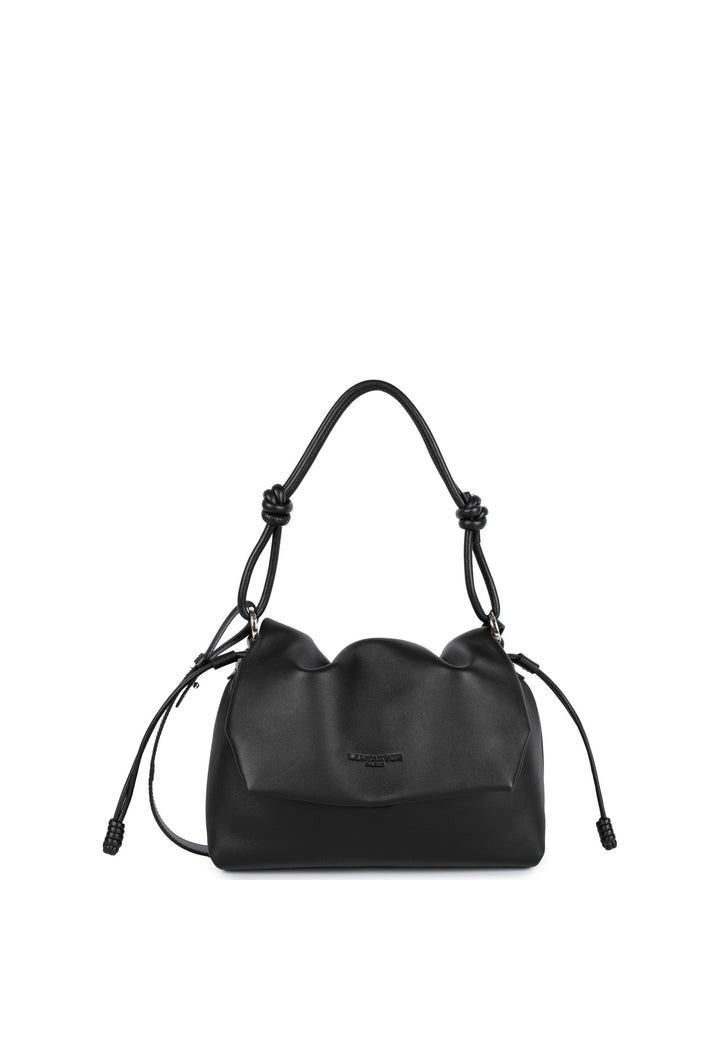 Lancaster Sac besace A rabat aimanté M Lush Noir, vue de face