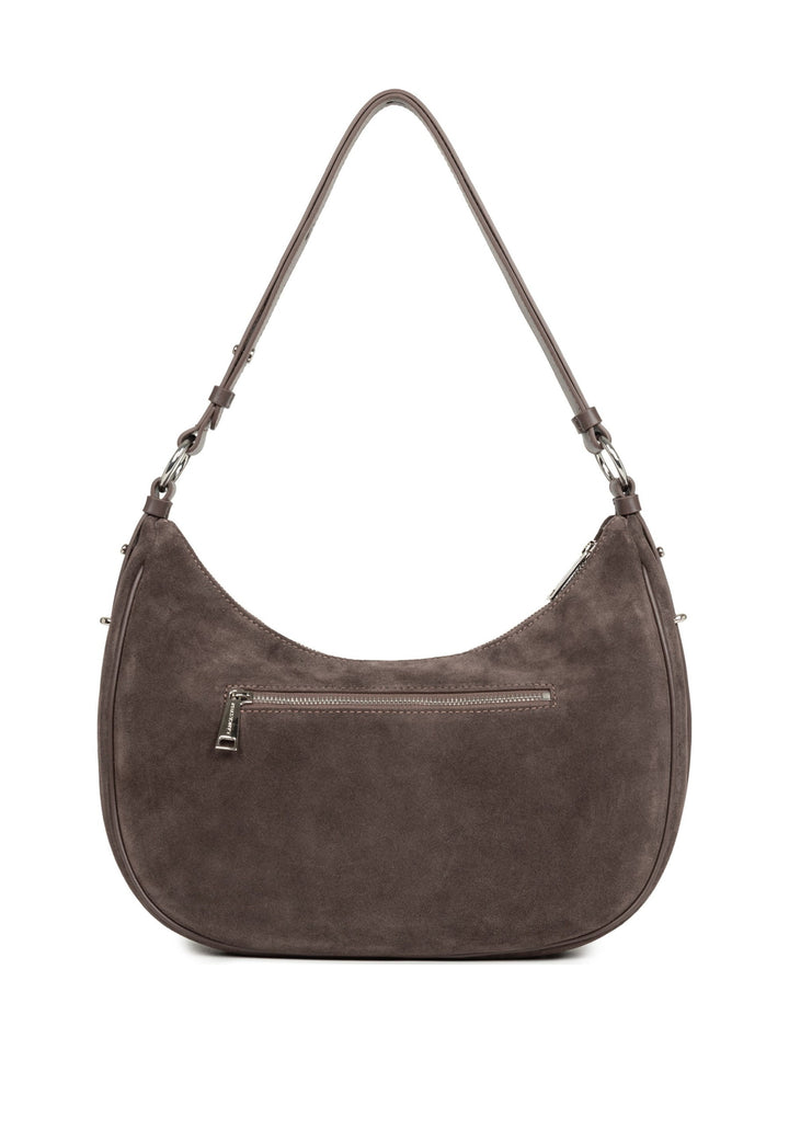 Lancaster Sac besace Zippé L Suède IT Marron — vue de dos
