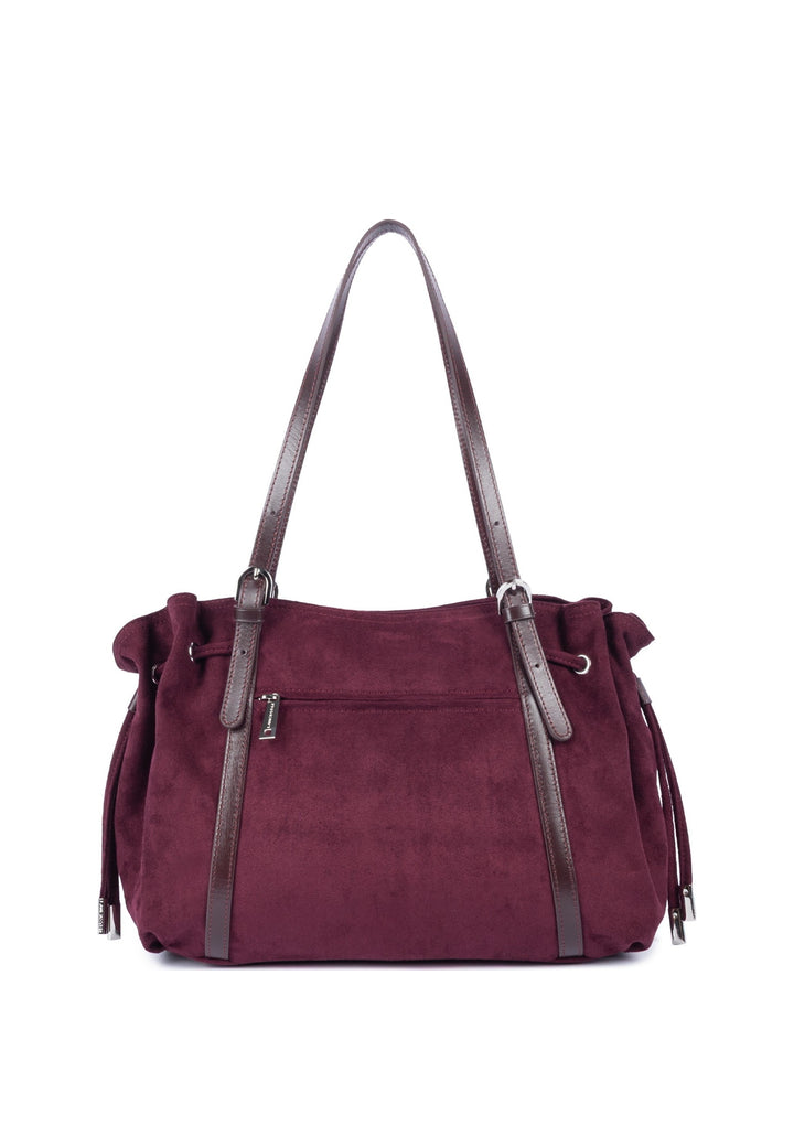 Lancaster Sac cabas épaule Zippé L Velvet Emma Bordeaux, vue de dos