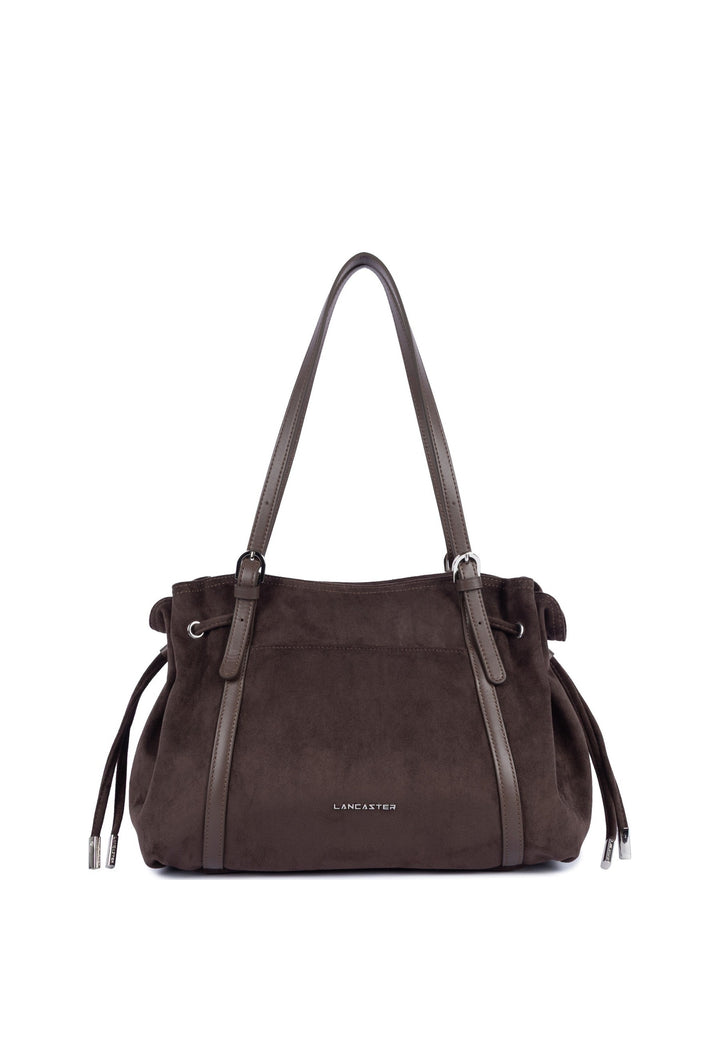 Lancaster Sac cabas épaule Zippé L Velvet Emma Marron, vue de face