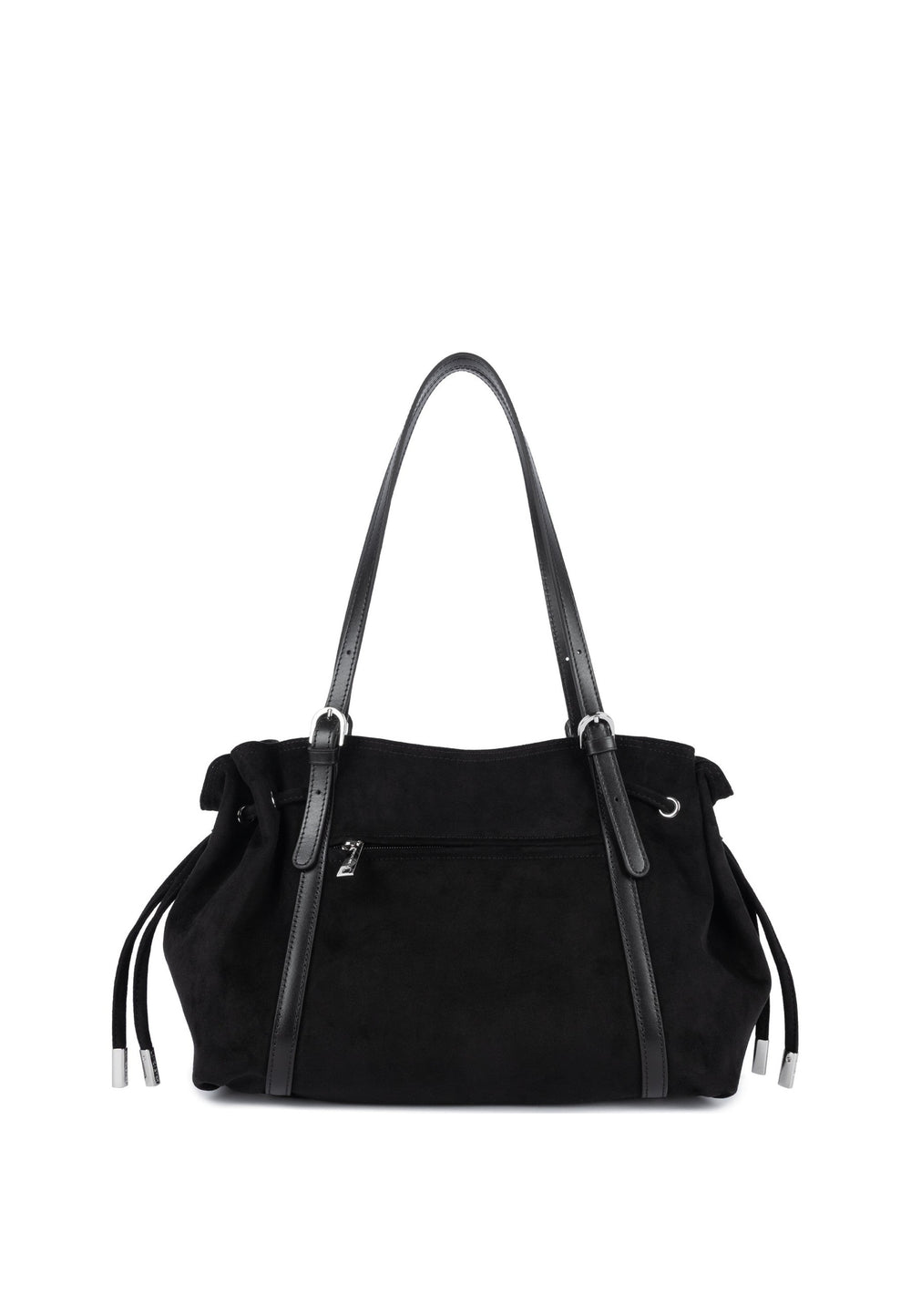 Lancaster Sac cabas épaule Zippé L Velvet Emma Noir, vue de dos