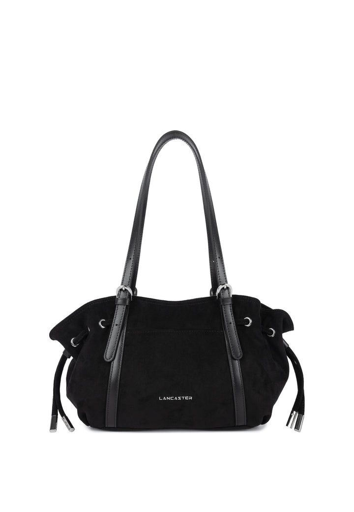 Lancaster Sac cabas épaule Zippé M Velvet Emma Noir, vue de face