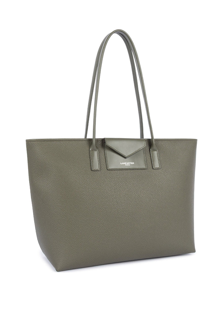 Lancaster Sac cabas épaule Zippé Maya Double KBA Kaki, vue de cote