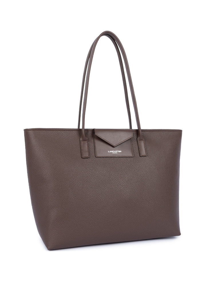 Lancaster Sac cabas épaule Zippé Maya Double KBA Marron, vue de cote