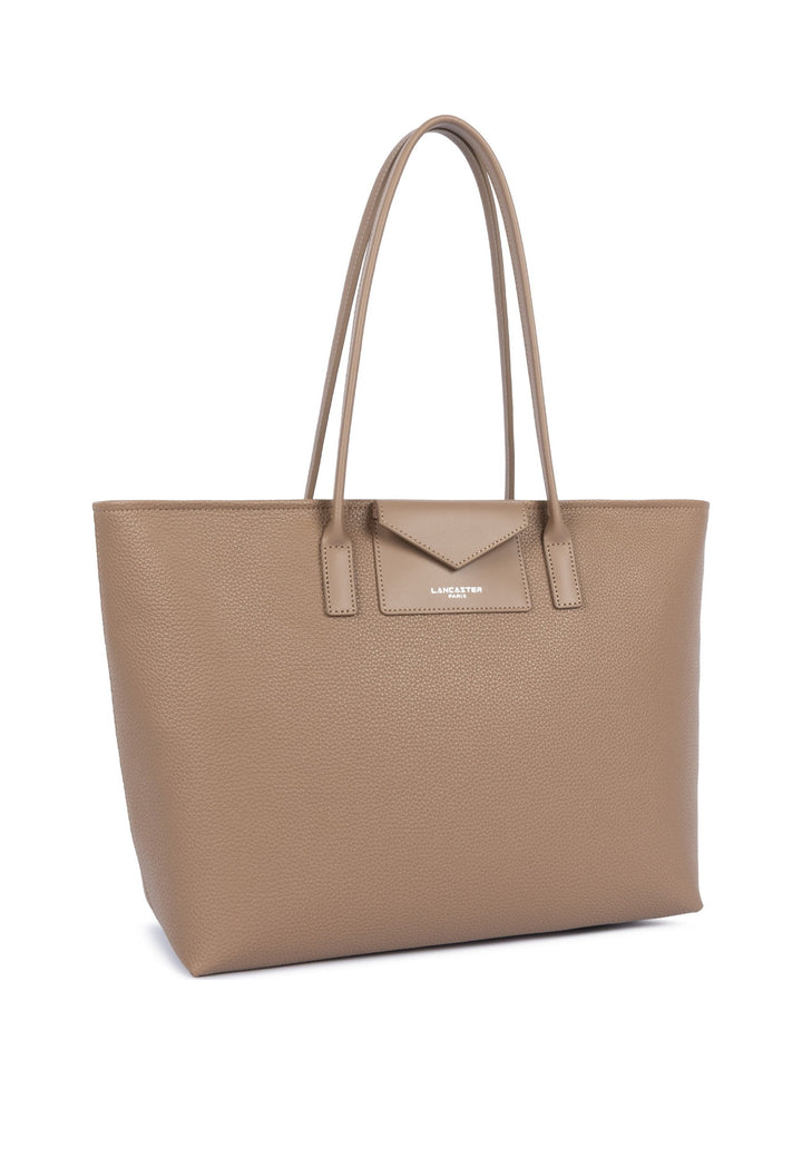 Lancaster Sac cabas épaule Zippé Maya Double KBA Praline, vue de cote