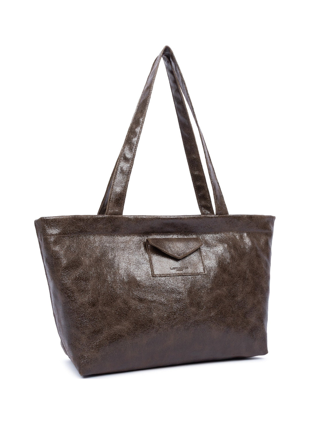 Lancaster Sac cabas épaule Zippé Rétro KBA Marron, vue de cote