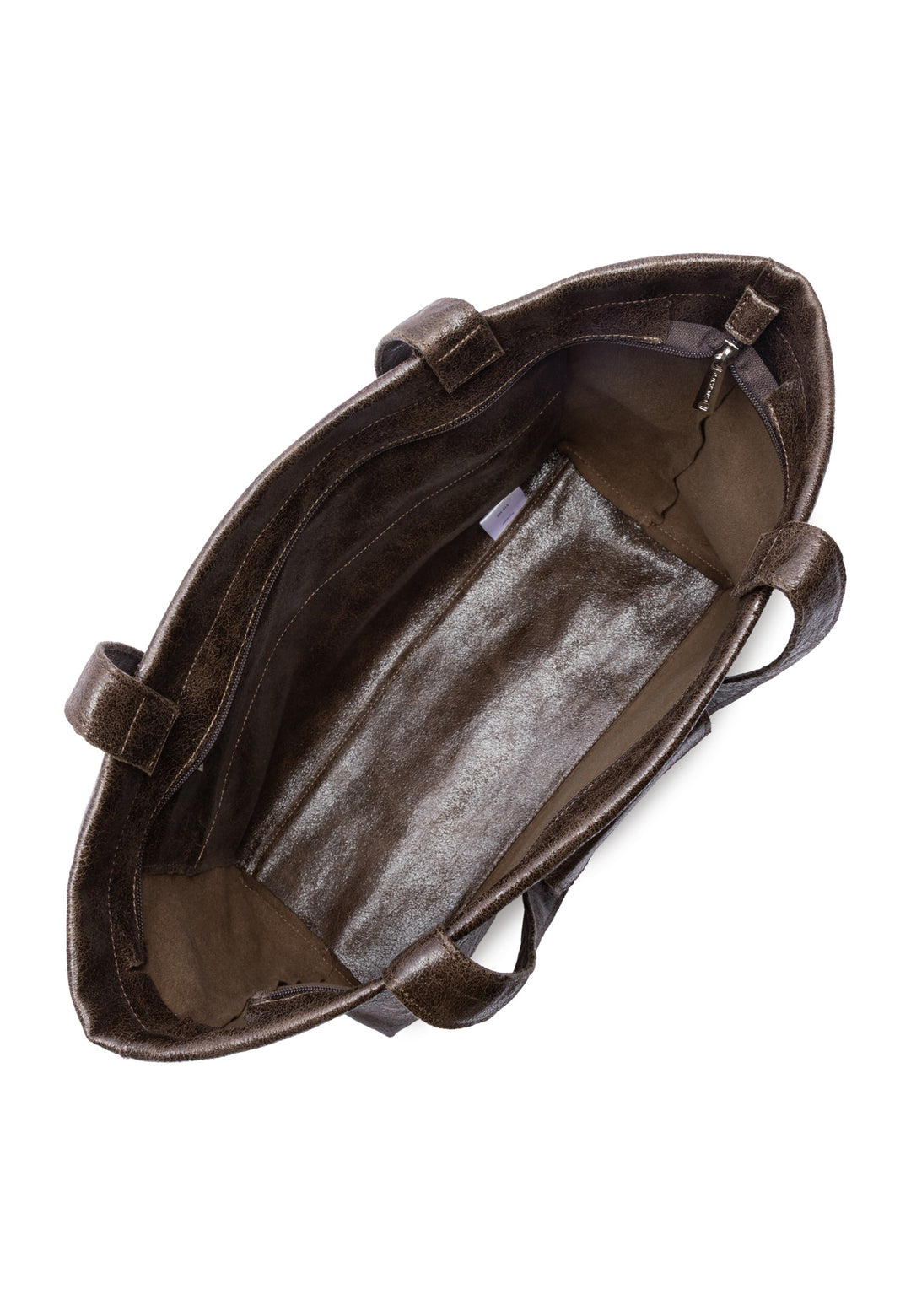 Lancaster Sac cabas épaule Zippé Rétro KBA Marron, vue interieure