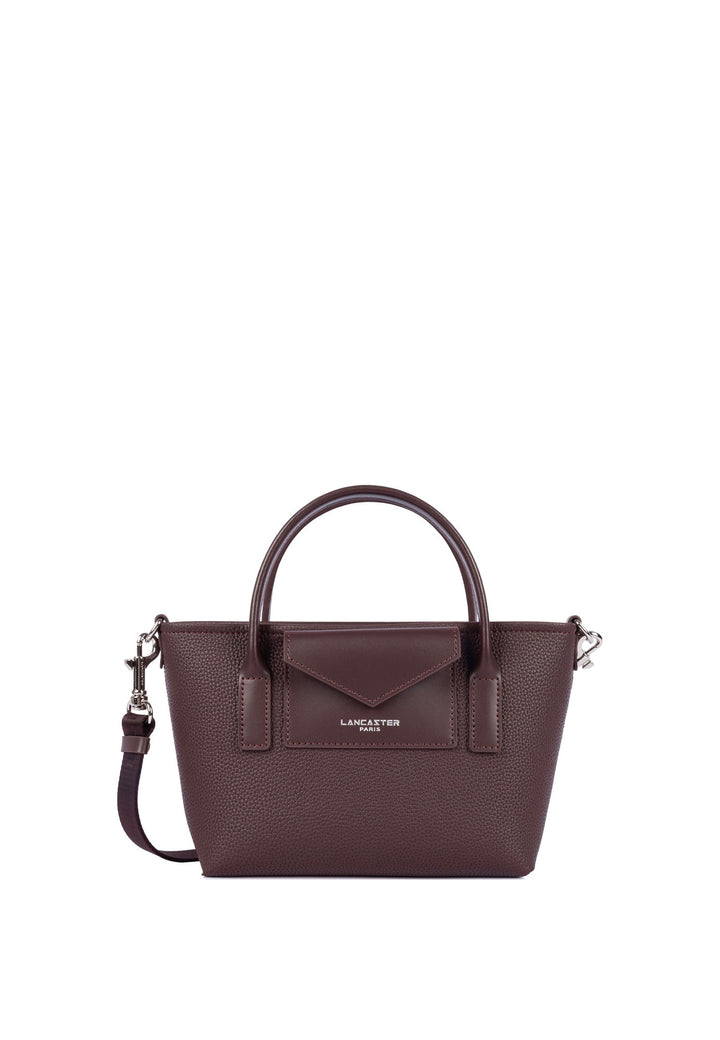 Lancaster Sac cabas main Zippé Maya Double KBA Bordeaux foncé, vue de face