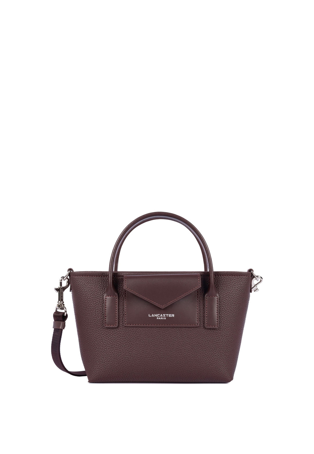 Lancaster Sac cabas main Zippé Maya Double KBA Bordeaux foncé, vue de face