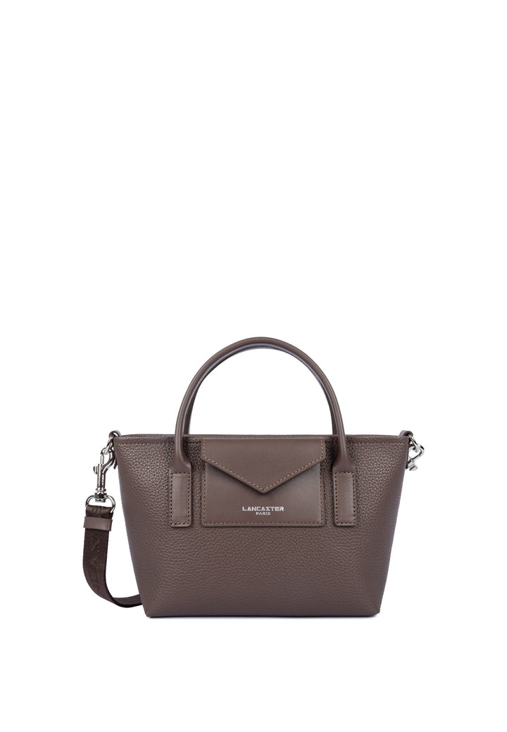 Lancaster Sac cabas main Zippé Maya Double KBA Marron, vue de face