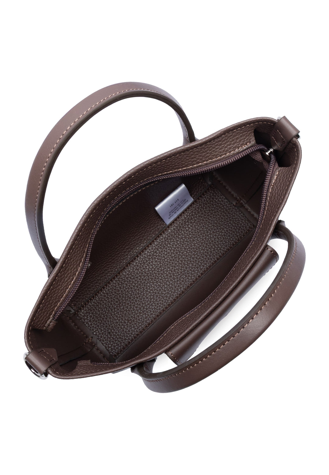 Lancaster Sac cabas main Zippé Maya Double KBA Marron, vue interieure