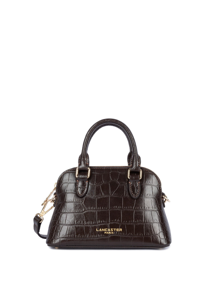 Lancaster Sac demi lune Zippé S Exo Marron Foncé — vue de face