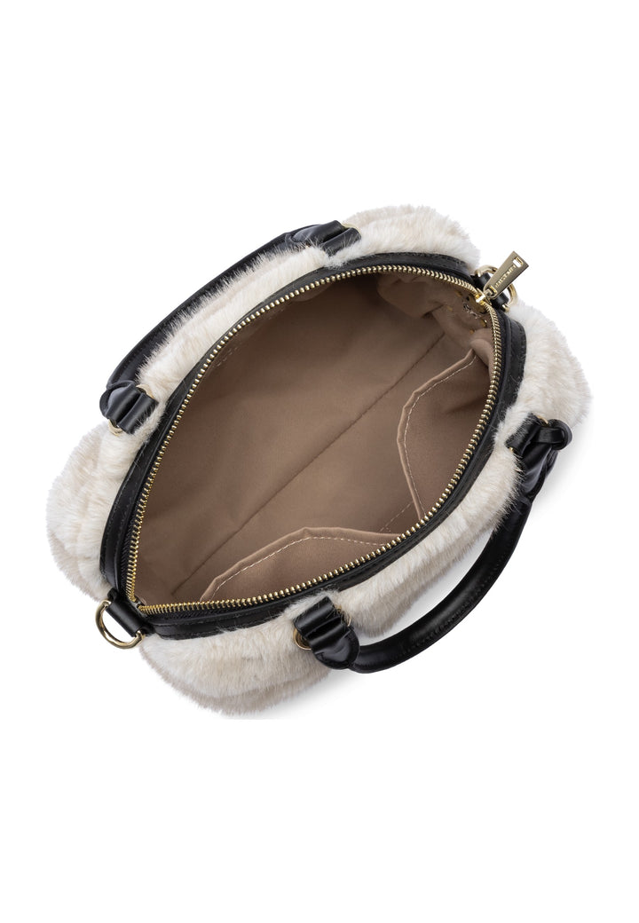 Lancaster Sac polochon Zippé M Moumoute Ecru - Noir, vue interieure