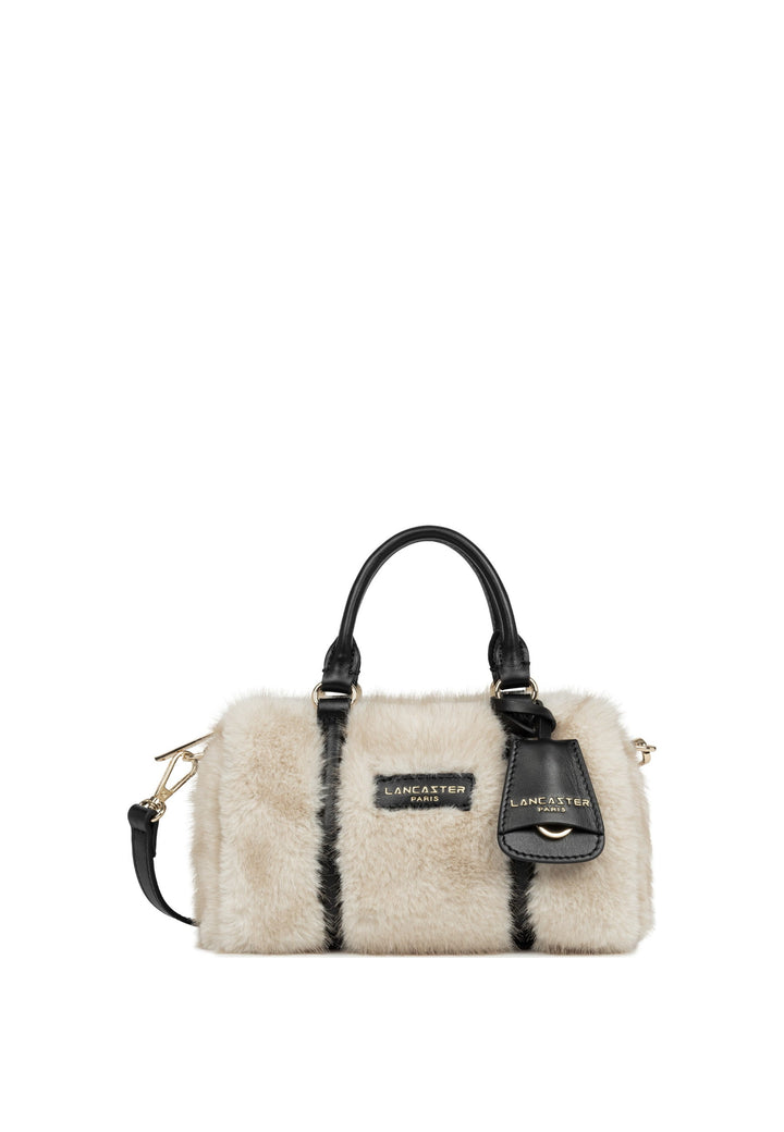 Lancaster Sac polochon Zippé S Moumoute Ecru - Noir, vue de face