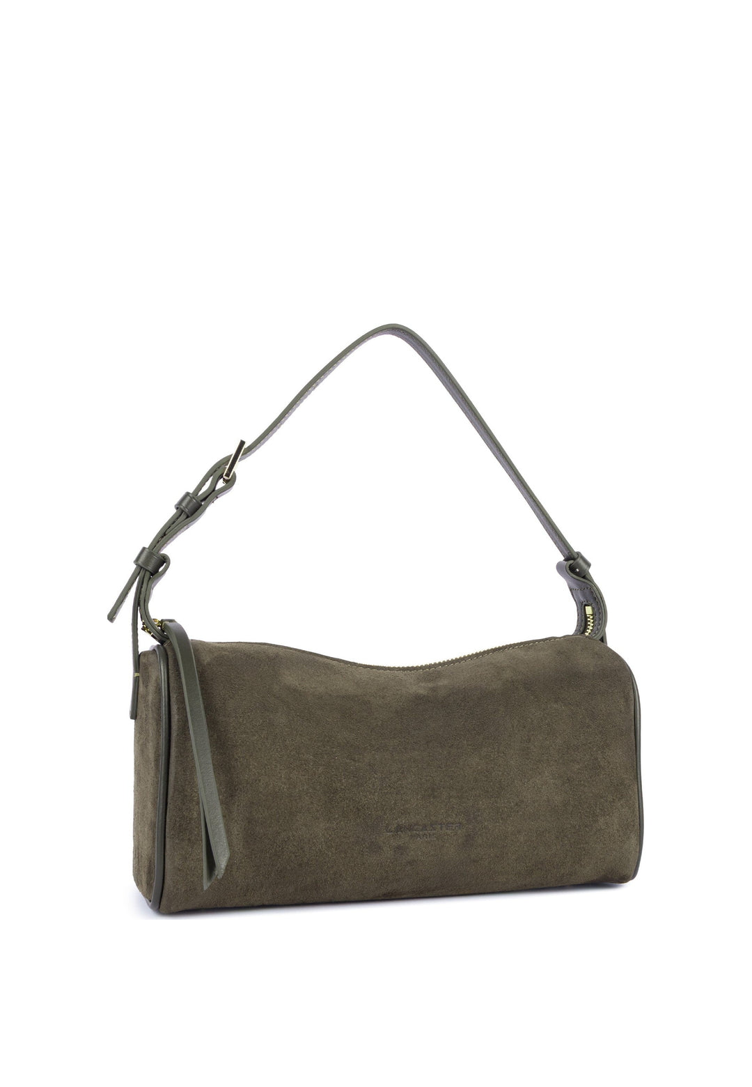 Lancaster Sac rectangle Zippé M Suède Kaki — vue de cote