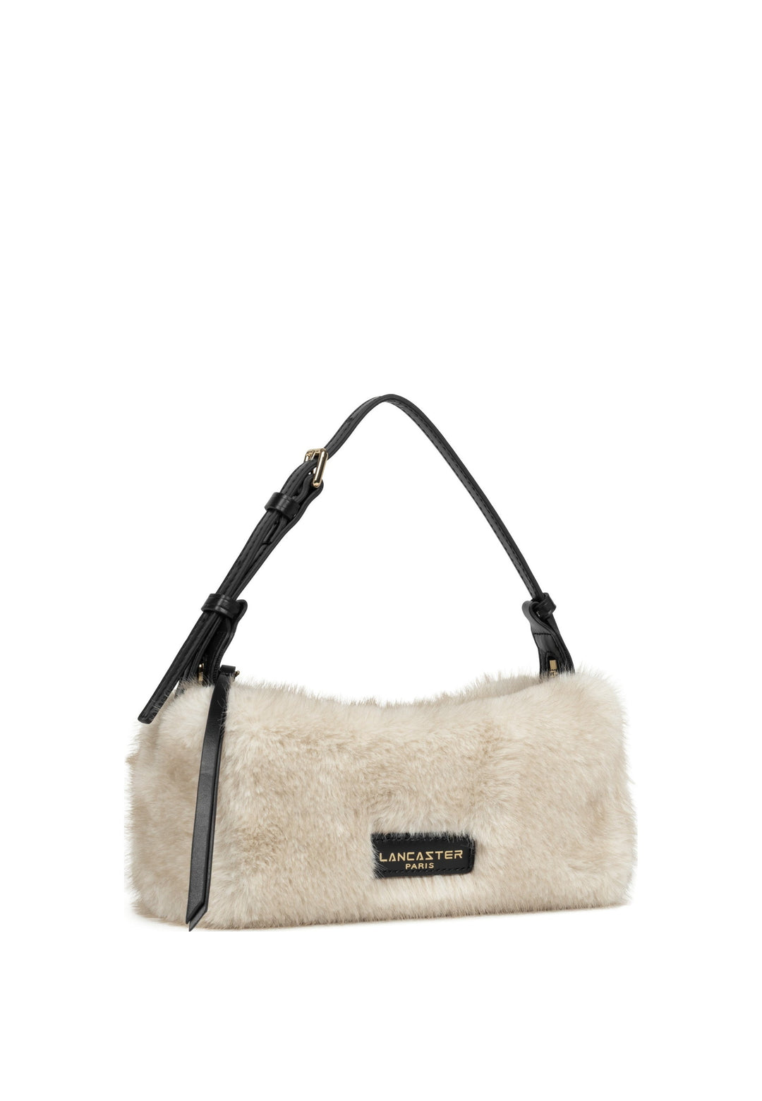 Lancaster Sac rectangle Zippé S Moumoute Ecru - Noir, vue de cote