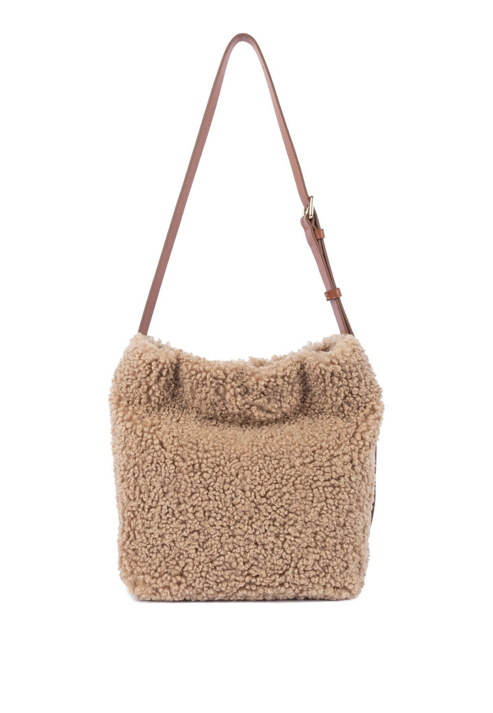 Lancaster Sac seau Aimantée Moumoute Cognac, vue de dos