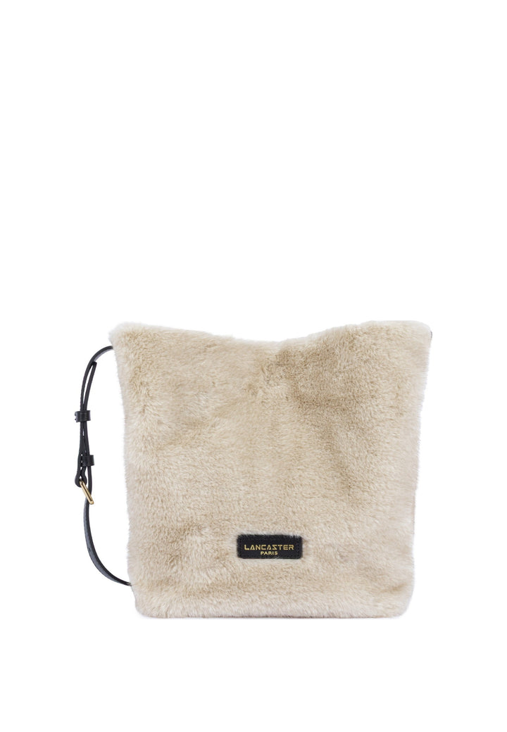 Lancaster Sac seau Aimantée Moumoute Ecru - Noir, vue de face