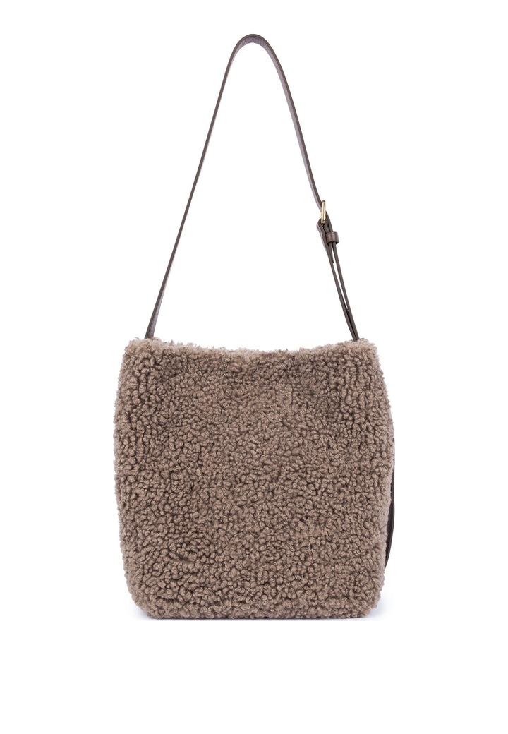 Lancaster Sac seau Aimantée Moumoute Marron, vue de dos