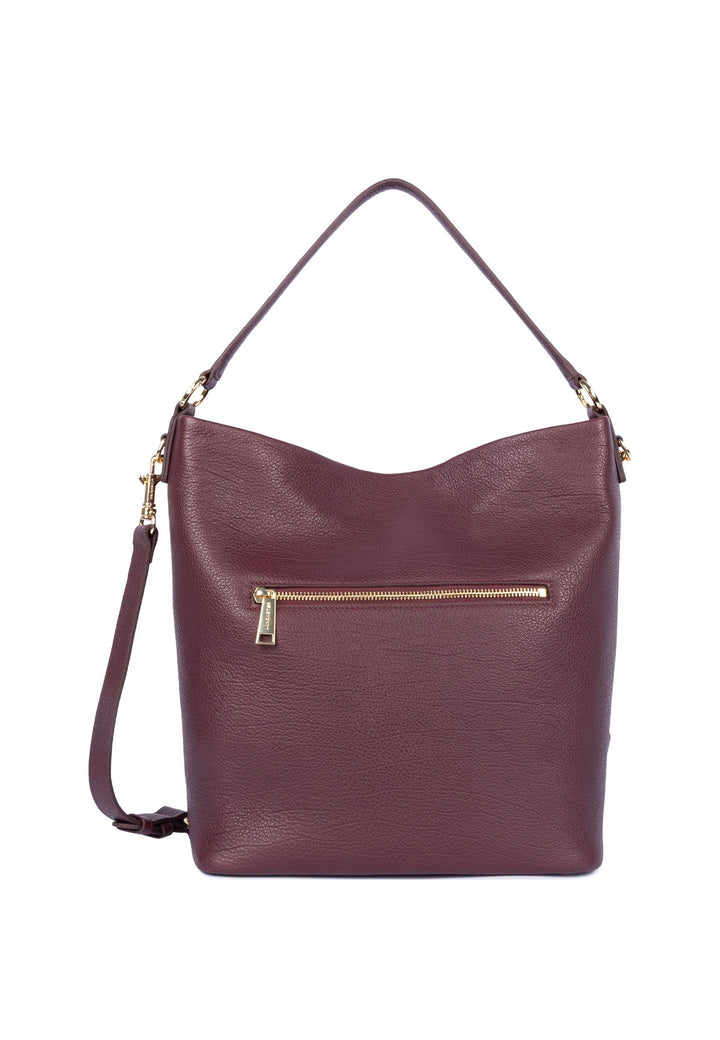 Lancaster Sac seau Zippé L Dune Bordeaux foncé — vue de dos