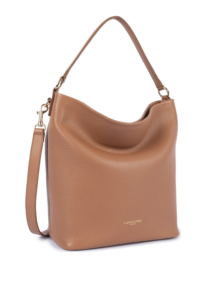 Lancaster Sac seau Zippé L Dune Camel — vue de cote