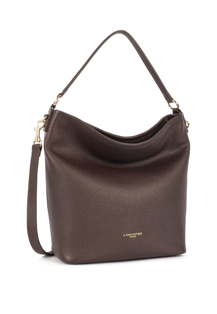 Lancaster Sac seau Zippé L Dune Marron Foncé — vue de cote
